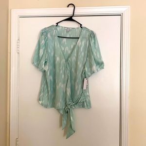 Silky Tie Front Blouse